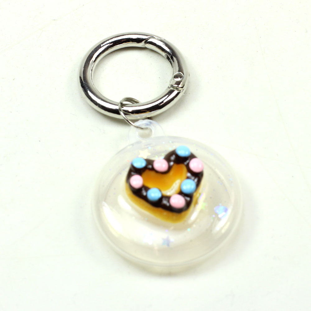 GLITTER Crystal Shinny Case Cover with Hook for Apple AirTag (Donut Heart)